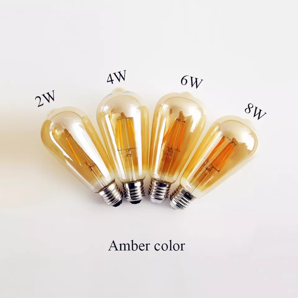 E26 E27 B22 LED Filament Bulb 2W 4W 6W 8W 2200K ST19 Dimmable LED Vintage Bulb 220V Golden Glass Led Edison Bulb ST64