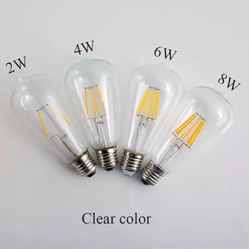 E26 E27 B22 LED Filament Bulb 2W 4W 6W 8W 2200K ST19 Dimmable LED Vintage Bulb 220V Golden Glass Led Edison Bulb ST64