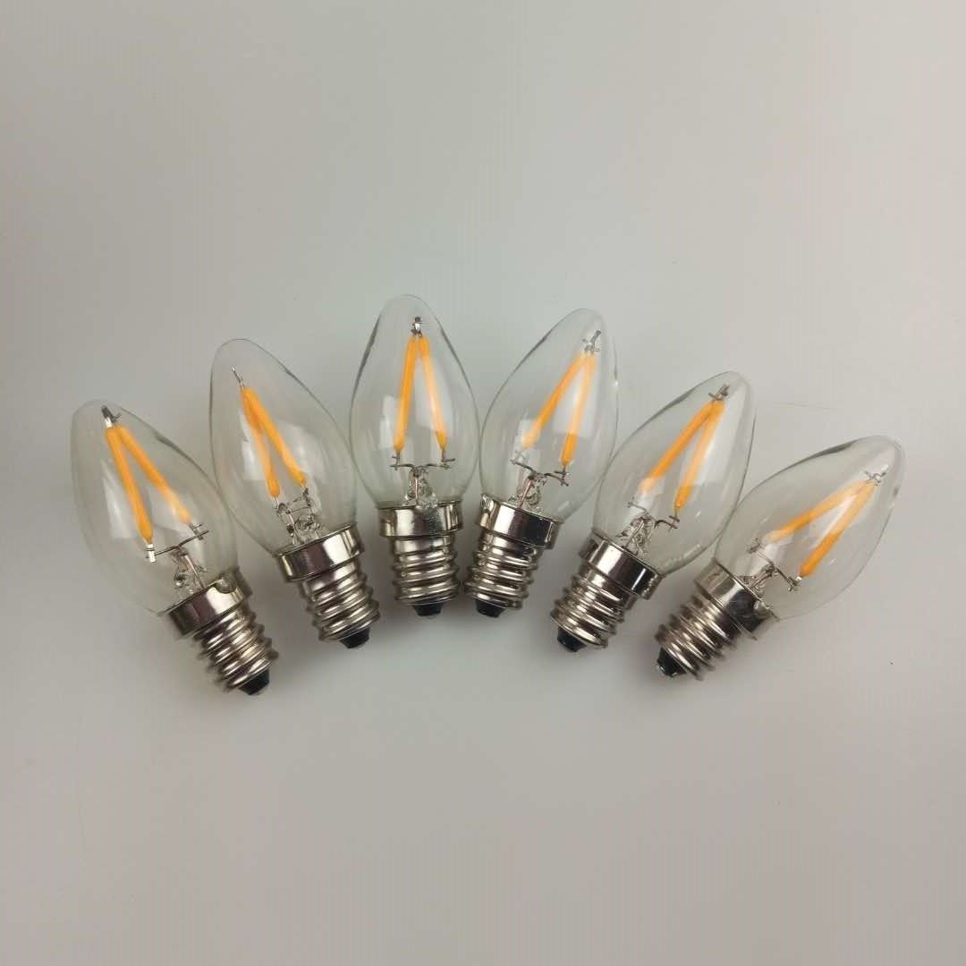 Popular C7 0.5W E12 LED Filament Candelabra Bulb Vintage Night Light Bulb Yellow Warm 5 Watt Equivalent Dimmable Led Lampara