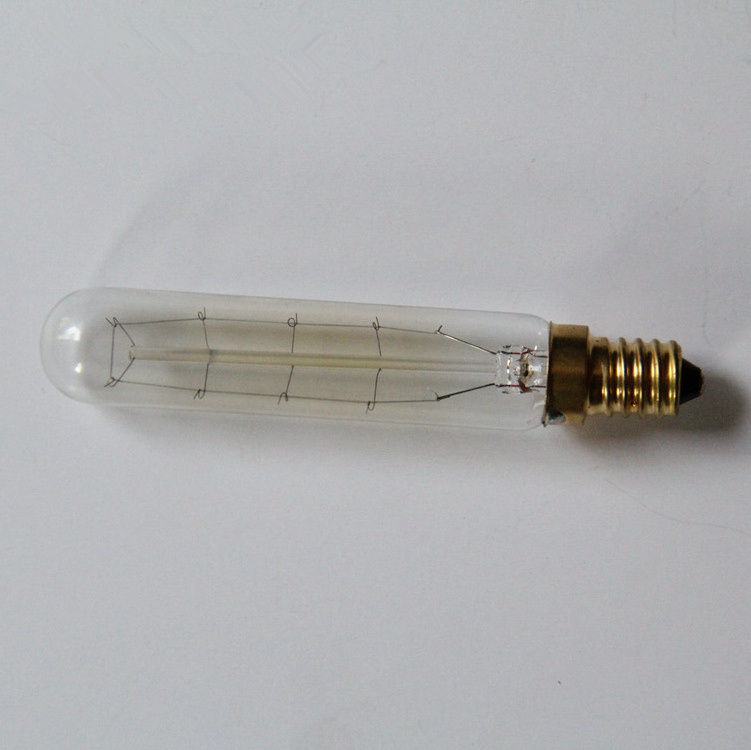 T20 E12 SES Vintage Edison Tungsten Filament Tube Bulb 25 Watt Incandescent Light Bulb For Vintage Church Candlestick Chandelier