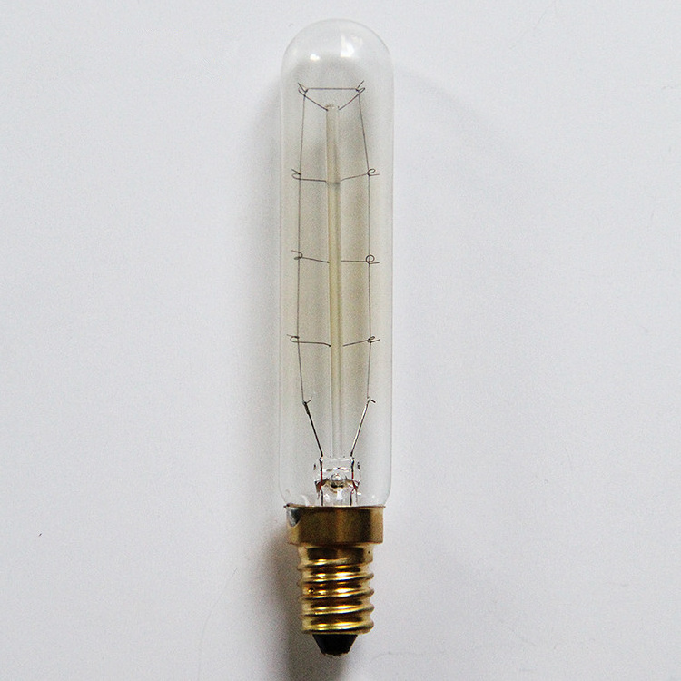 T20 E12 SES Vintage Edison Tungsten Filament Tube Bulb 25 Watt Incandescent Light Bulb For Vintage Church Candlestick Chandelier