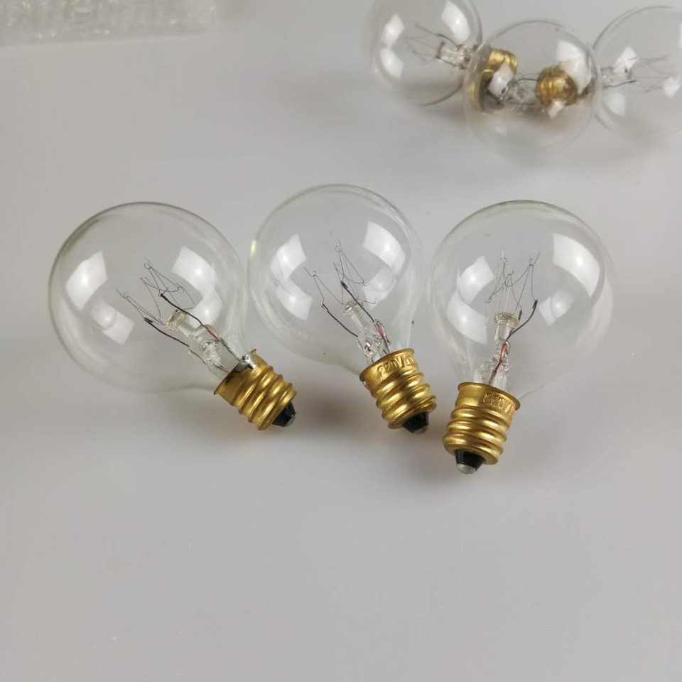 25 Watt Replacement Bulbs G16.5 Globe E12 Incandescent Candelabra Base Clear Glass Light Bulbs G50 for Candle Wax Warmer