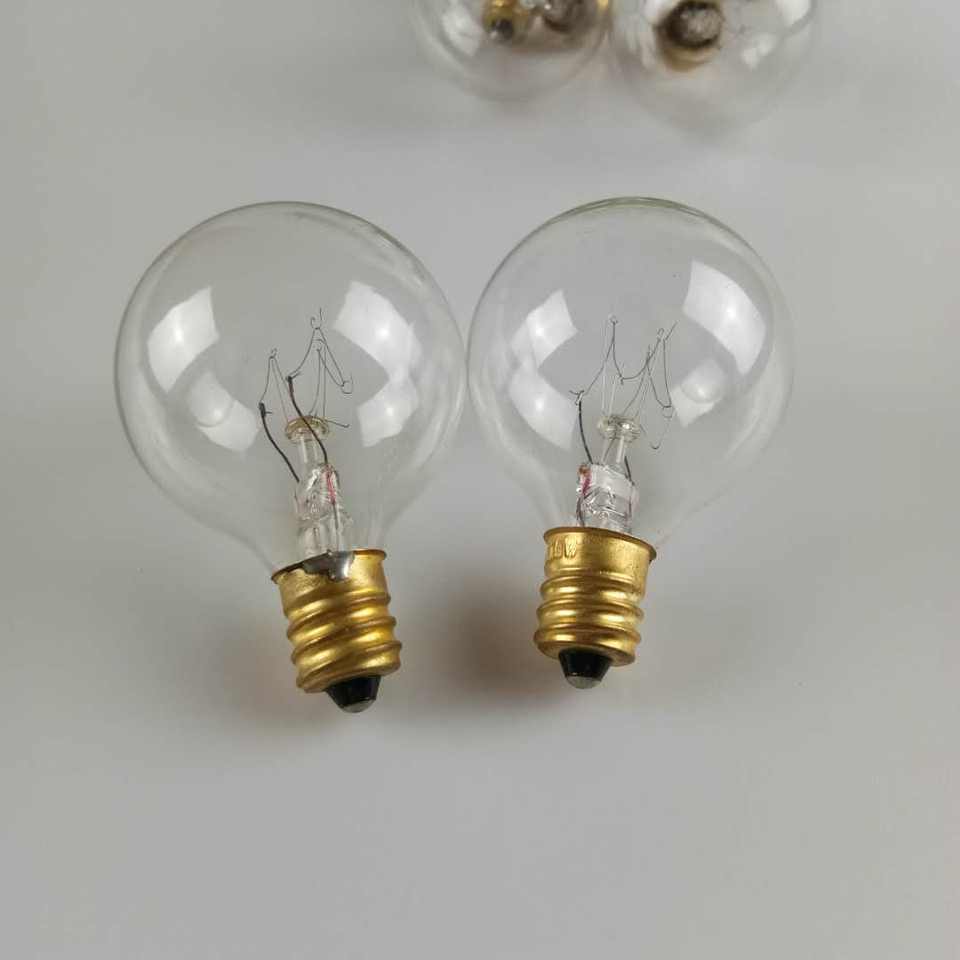 25 Watt Replacement Bulbs G16.5 Globe E12 Incandescent Candelabra Base Clear Glass Light Bulbs G50 for Candle Wax Warmer