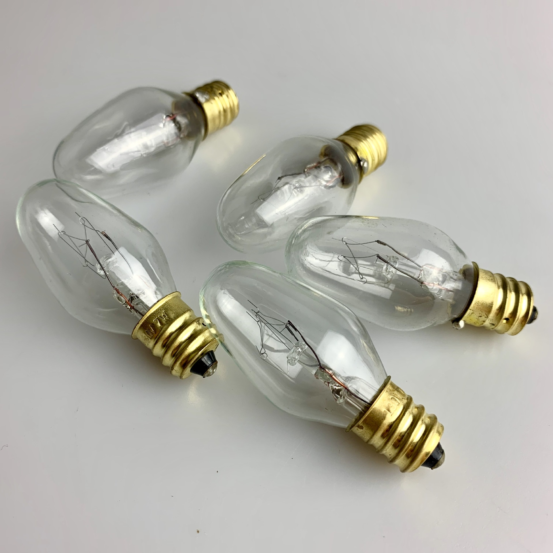 Wholesale Clear Glass Night Light Mini Bulb E12 Candelabra Base 120V 15W Salt Lamp Incandescent Candle Bulb C7