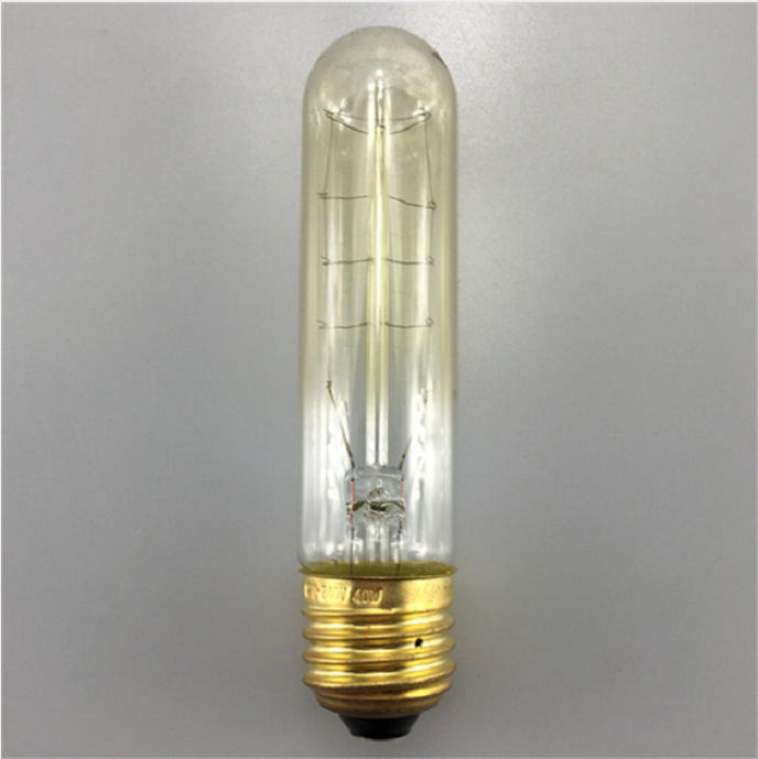 40 Watt T10 Clear Tubular Incandescent Light Bulb 120V E26 Medium Base Vintage Edison Bulbs T30