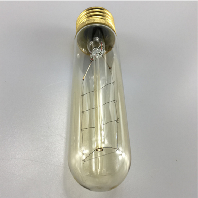 40 Watt T10 Clear Tubular Incandescent Light Bulb 120V E26 Medium Base Vintage Edison Bulbs T30