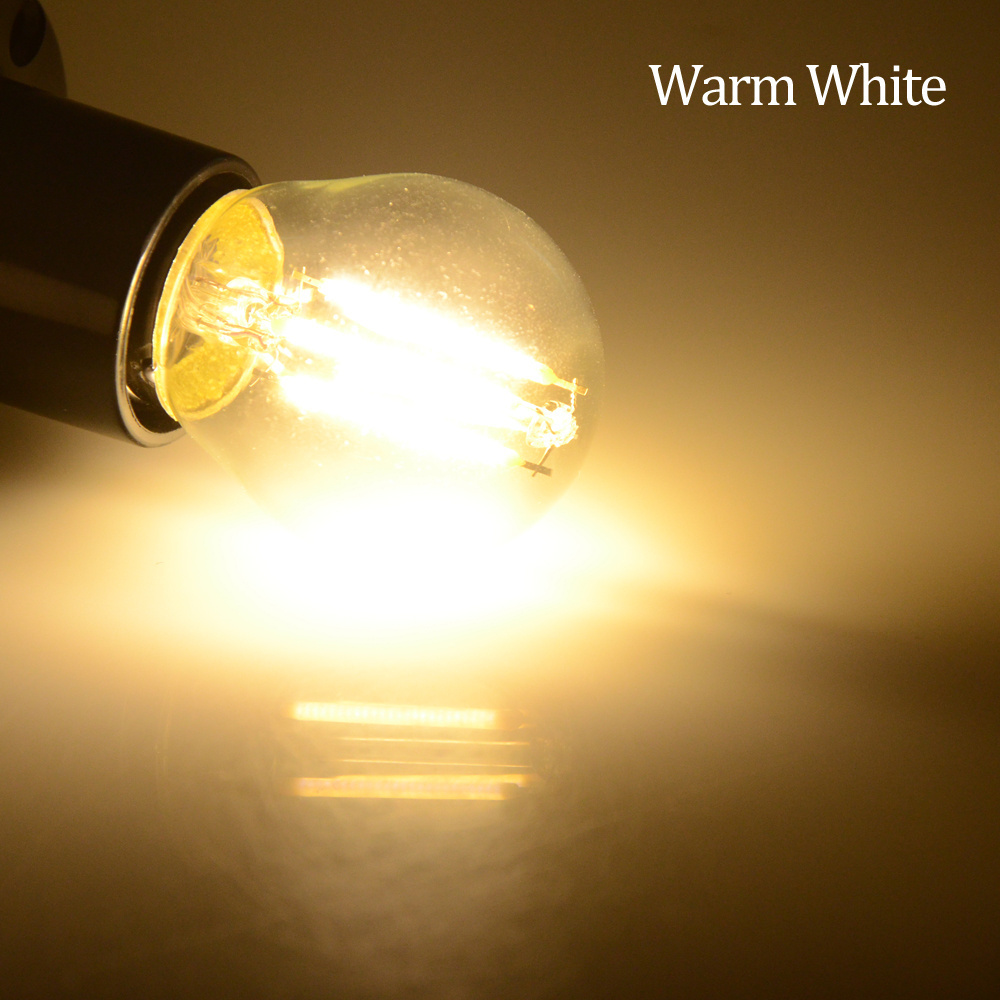 B22 E27 E26 E14 E12 Clear & Amber Glass LED Filament Bulb G45 2W 4W 6W Warm White Edison Retro LED Light Lamp 220V 230V 110V