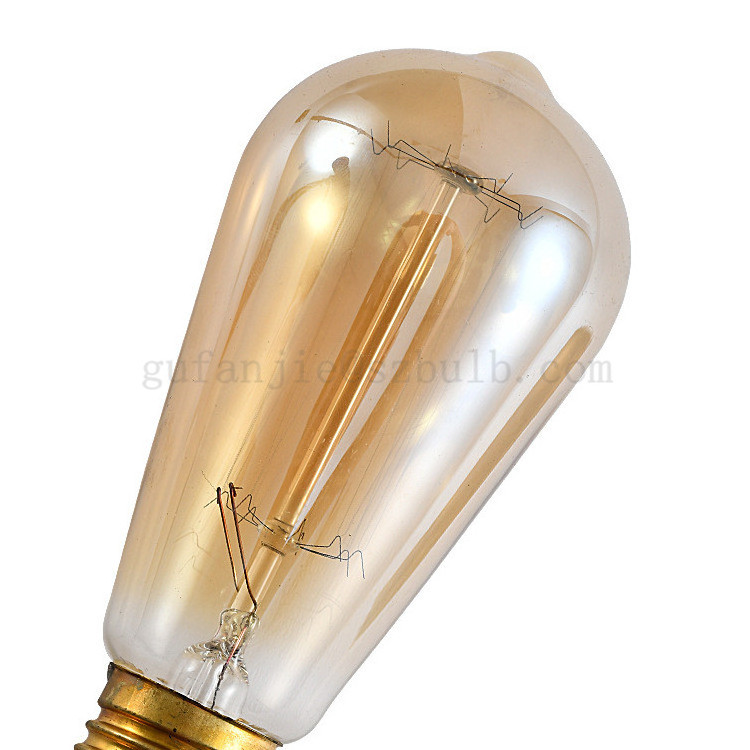 E26 e27 b22 120v 220v squirrel cage tungsten filament edison bulbs st58 teardrop 25w 40w 60w edison style light bulb