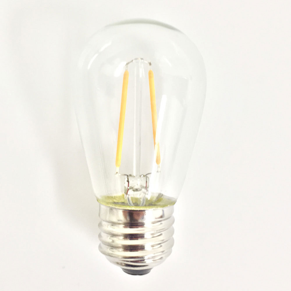 Most Popular Clear Glass 1 Watt 2 Watt S14 Dimmable LED Filament Bulb E26 E27 Standard Base String Lights Replacement LED Bulbs