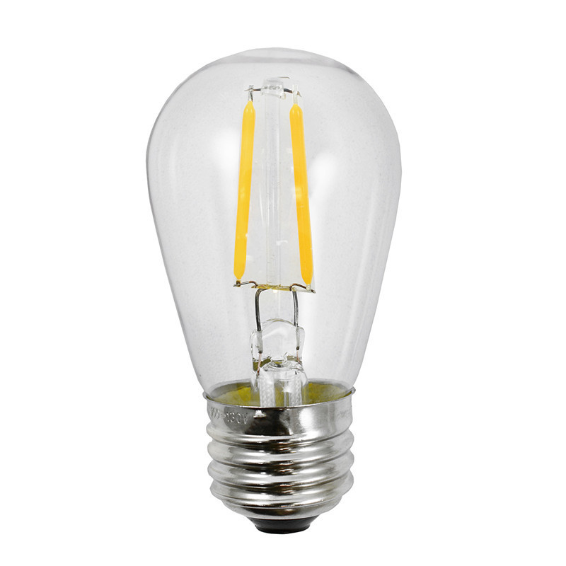 Most Popular Clear Glass 1 Watt 2 Watt S14 Dimmable LED Filament Bulb E26 E27 Standard Base String Lights Replacement LED Bulbs