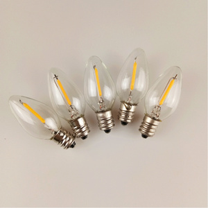 Popular C7 LED Filament Candelabra Bulb 0.5W E12 120V Vintage Night Light Bulb Warm Yellow 5 Watt Equivalent Dimmable LED Lamp