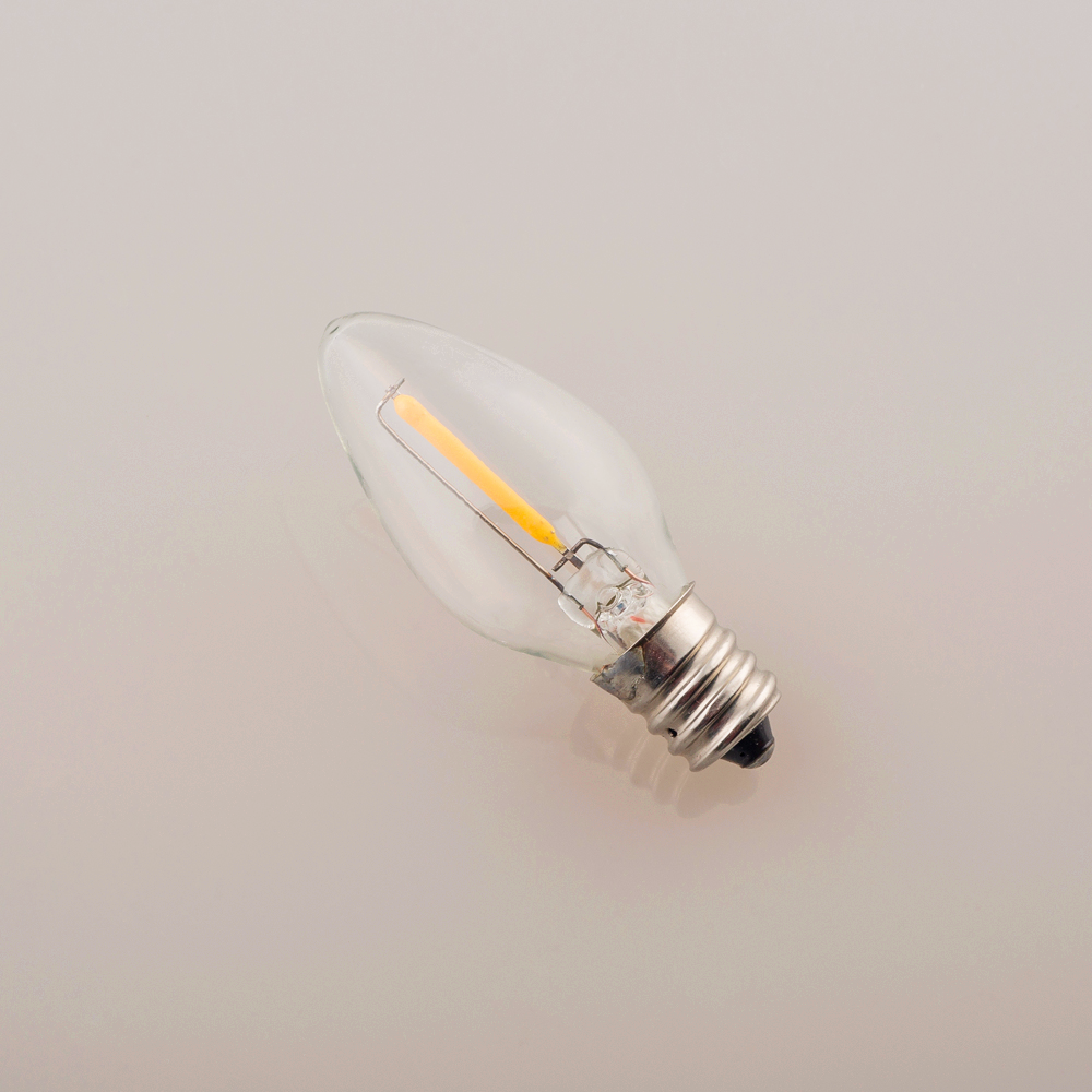 Popular C7 LED Filament Candelabra Bulb 0.5W E12 120V Vintage Night Light Bulb Warm Yellow 5 Watt Equivalent Dimmable LED Lamp