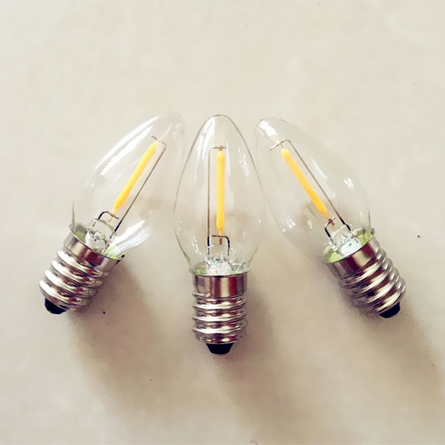 Popular C7 LED Filament Candelabra Bulb 0.5W E12 120V Vintage Night Light Bulb Warm Yellow 5 Watt Equivalent Dimmable LED Lamp