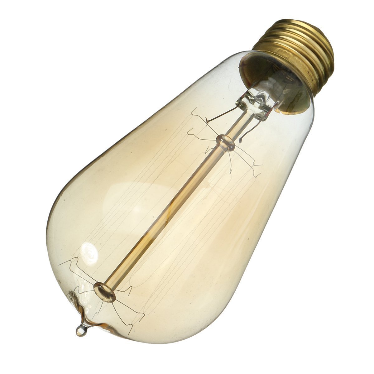 Amber / Clear Incandescent Light Bulb Squirrel Cage Filament Teardrop E26 120V 40 Watt 60 Watt Vintage Edison Light Bulb ST58