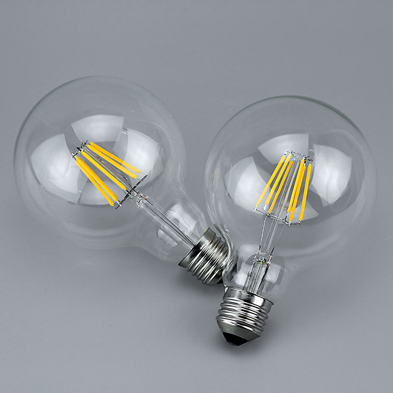 6W Vintage LED Filament Edison Bulb 60 Watt Equivalent 2700K Non-Dimmable G25/G80 Clear Glass Edison Style LED Globe Light Bulbs