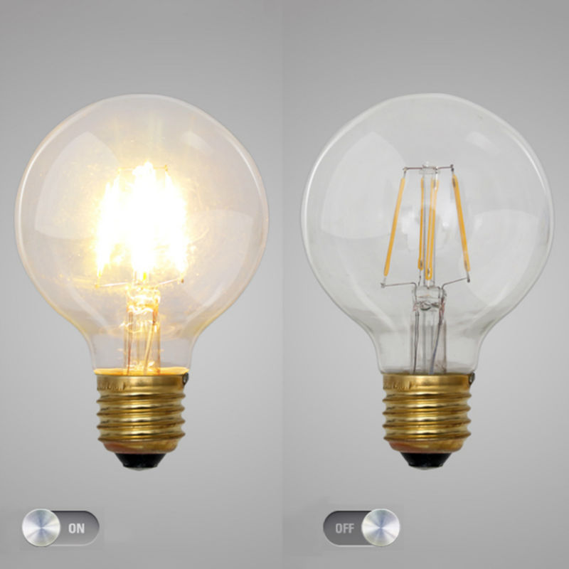 6W Vintage LED Filament Edison Bulb 60 Watt Equivalent 2700K Non-Dimmable G25/G80 Clear Glass Edison Style LED Globe Light Bulbs