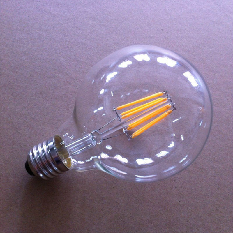 6W Vintage LED Filament Edison Bulb 60 Watt Equivalent 2700K Non-Dimmable G25/G80 Clear Glass Edison Style LED Globe Light Bulbs