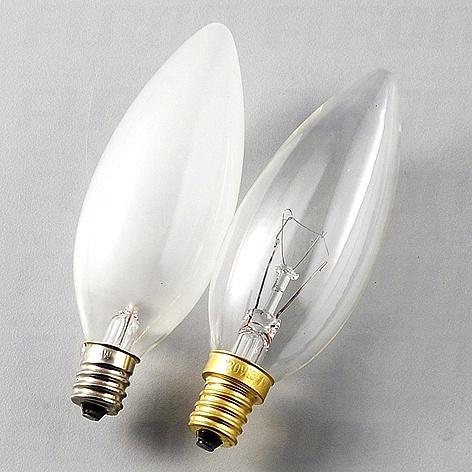 40 Watt Chandelier Light Bulb E12 Candelabra Base 120V C32 Torpedo Tip Shaped Clear Straight Dimmable Incandescent Light Bulbs