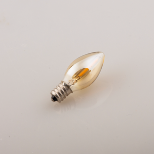 0.6 Watt 1 Watt LED Night Light Bulbs Amber Glass 2200K C7 LED Bulb E12 Candelabra Base LED Replacement Candle Filament Lamp