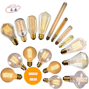 Vintage lighting E26 E27 retro squirrel cage /spiral filament edison incandescent light bulbs A19 ST58 ST64 T30 T45 G80 G95 G125