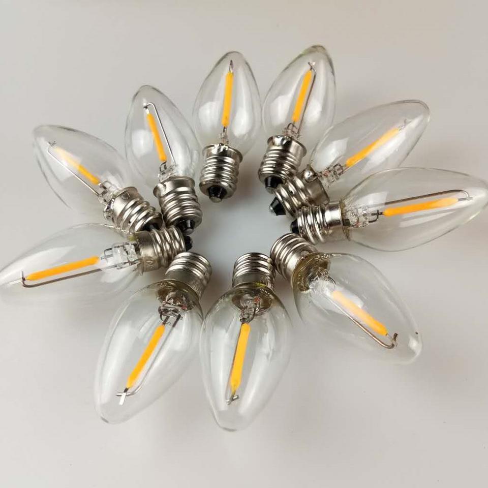 New products mini 0.6W filament led bulb 120V E12 C7 Led Candle Replace Bulb For Night Light Lamp Lighting