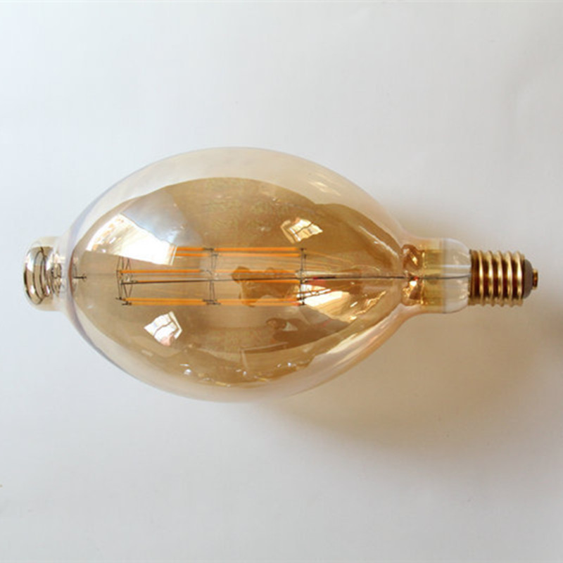 Amber Glass Retro Saving Lamp Big Size E27 LED Edison Bulb BT180 4W 6W 8W Unique Design Giant LED Decorative Edison Light Bulb