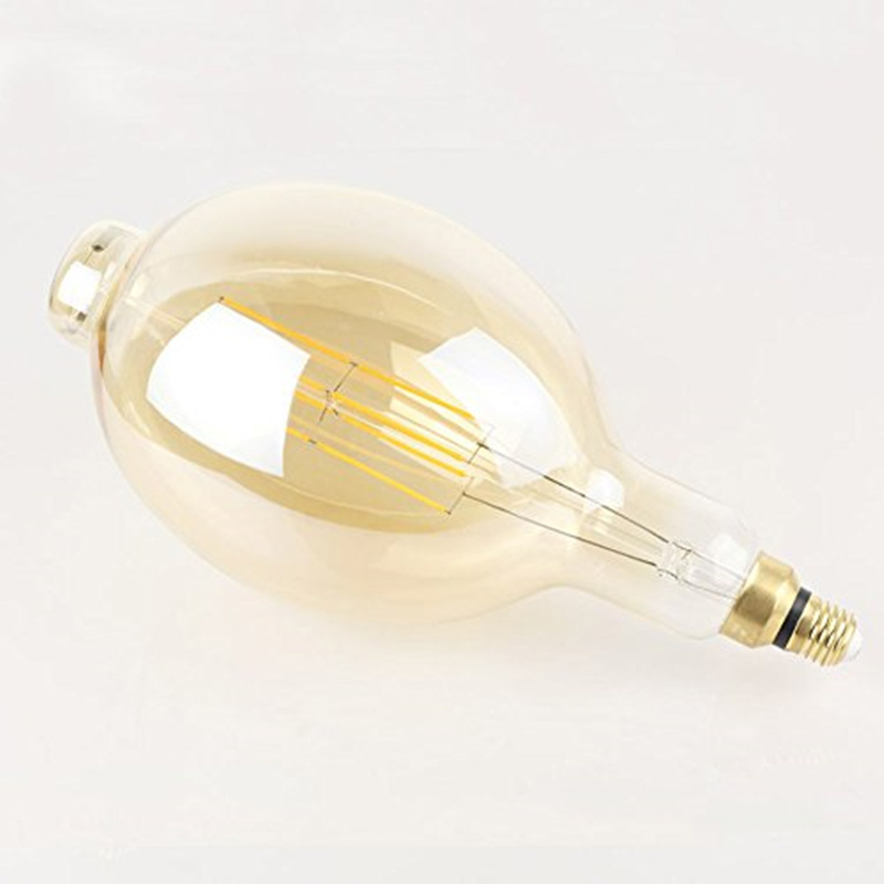 Amber Glass Retro Saving Lamp Big Size E27 LED Edison Bulb BT180 4W 6W 8W Unique Design Giant LED Decorative Edison Light Bulb