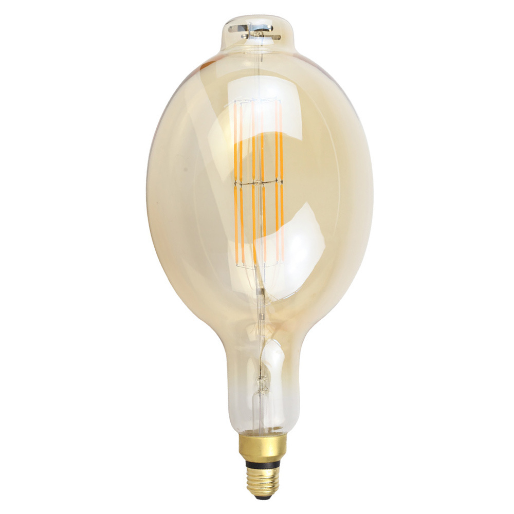 Amber Glass Retro Saving Lamp Big Size E27 LED Edison Bulb BT180 4W 6W 8W Unique Design Giant LED Decorative Edison Light Bulb