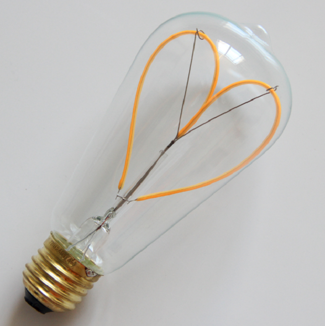 120V E26 4W Dimmable Vintage LED Edison Bulbs Warm White 2700K Antique Flexible Spiral LED Filament Light Bulbs ST64 (ST19)