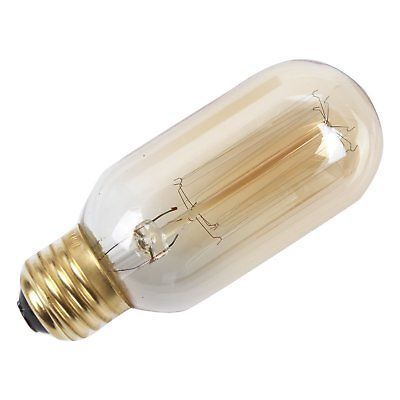 Edison Light Bulb 40 Watt E27 E26 Amber Glass T45 Tubular Bulbs Vintage Dimmable Incandescent Light Bulb for Home Light Fixtures