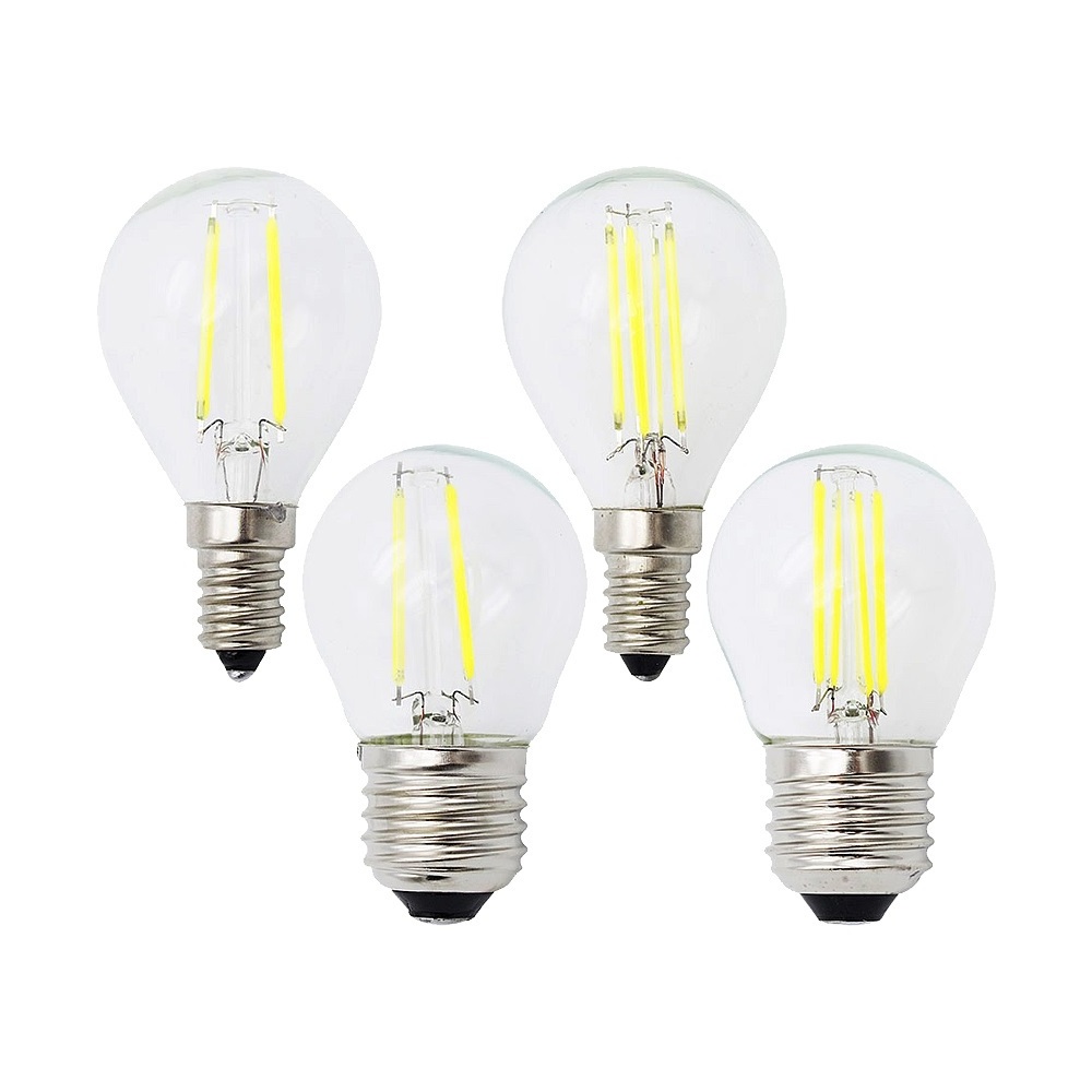 Dimmable Edison LED Filament Bulb Lamp Clear Glass 2W 4W 6W Warm / Cool White E12 E14 Base G45 Small Globe Bulb