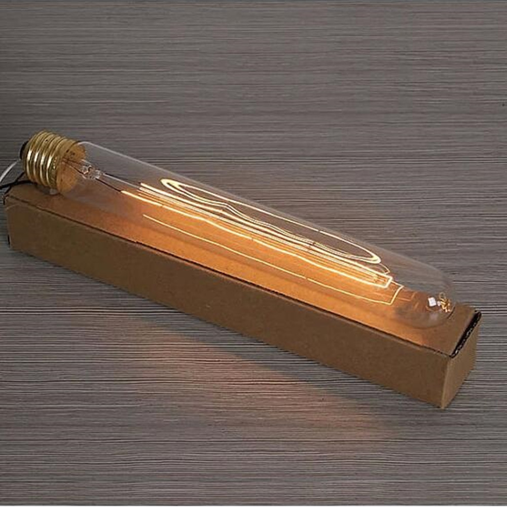 Vintage Style Long Tube Edison Light Bulbs T30 185mm 25W 40W 60W Tungsten Filament Retro Edison Incandescent Bulb