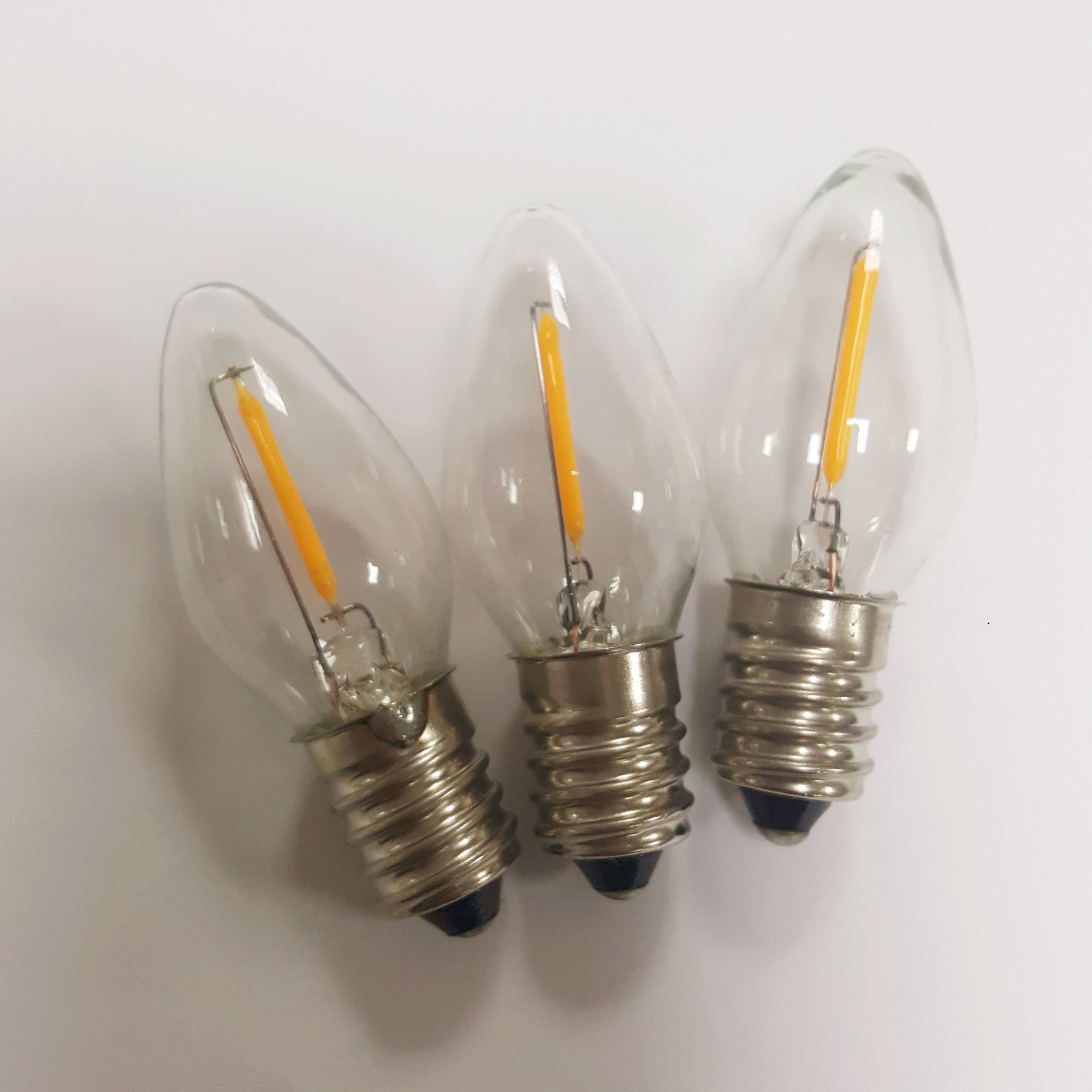 C7 Candelabra Lamp Filament LED Bulb 0.5W 1W E12 E14 Vintage Edison Mini Candle LED Christmas Night Light Replacement Bulbs