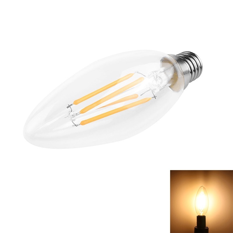 LED Tip Candle Lamp E14 2W 4W Dimmable Filament LED Light Edison Bulb C35 220V Chandelier Decorative Retro Light