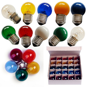 Colored Glass String Light Replacement Bulb G40 Incandescent Bulb 10W 15W Traditional Tungsten Filament Edison Small Globe Lamp