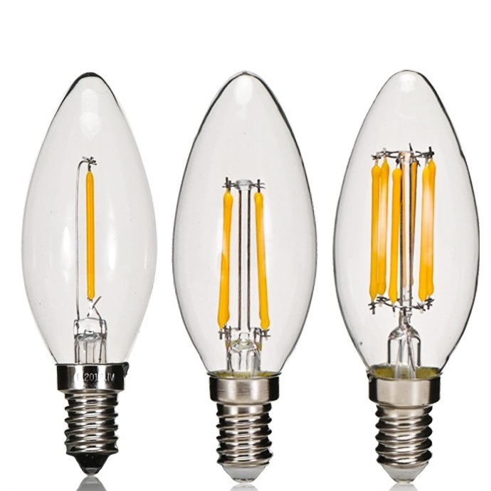 6 watts Candle E12 110V Dimmable C35 LED Filament Light Bulb 360 Degree LED Edison Lamps For Chandelier Lamp