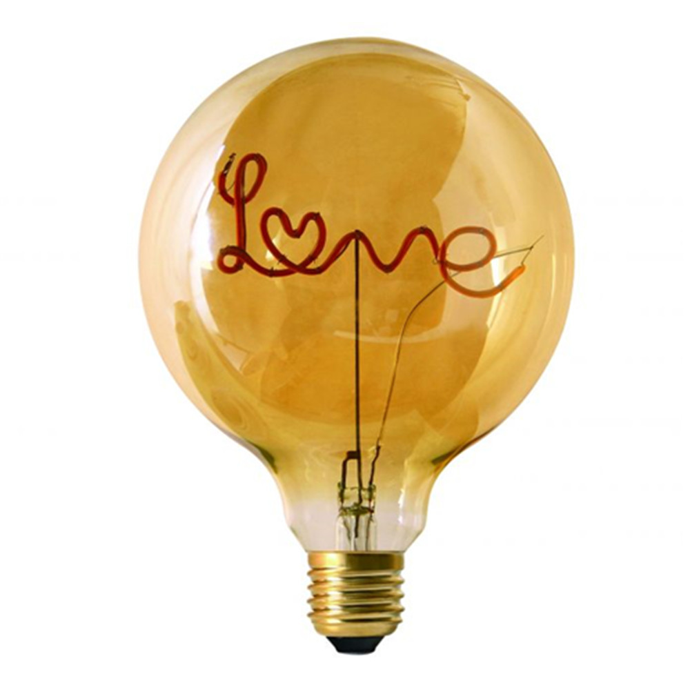 G125 LED Globe Bulb LOVE LED Soft Filament Flexible Filament Lamp Decorative Lamp g125 Heart-shaped filament lamp