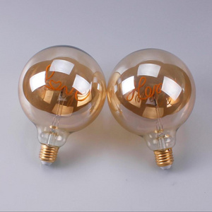 G125 LED Globe Bulb LOVE LED Soft Filament Flexible Filament Lamp Decorative Lamp g125 Heart-shaped filament lamp