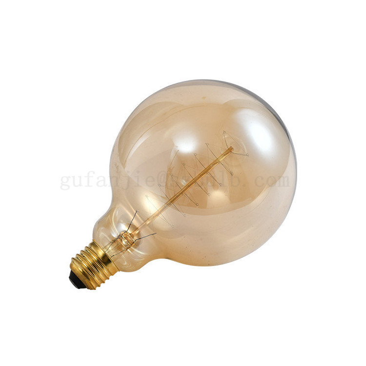 E27 Base Antique Vintage Style Extra Large Edison Bulb 40W G125 Spiral Filament Vintage Lamp 220V Round Incandescent Light Bulb