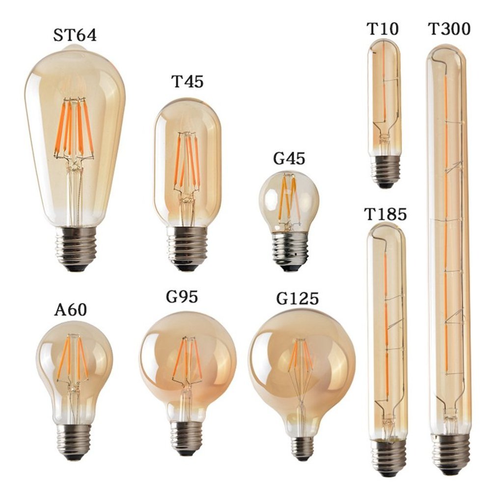 Vintage Edison LED Bulb Dark Brown E27 AC 220-240V LED Filament Lamp Retro Globe Lighting