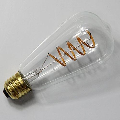 220V E27 4W Dimmable Vintage Edison LED Light Bulb ST64 Antique Spiral Flexible LED Filament Bulb ST19