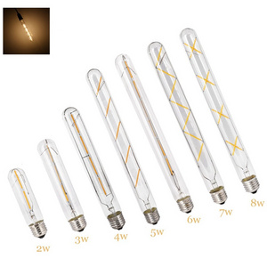 Dimmable 2W 3W 4W 5W 6W 7W 8W Tubular Vintage Edison LED Bulb T30 E26 E27 B22 Antique Filament LED Light Bulb T10 T185 T225 T300