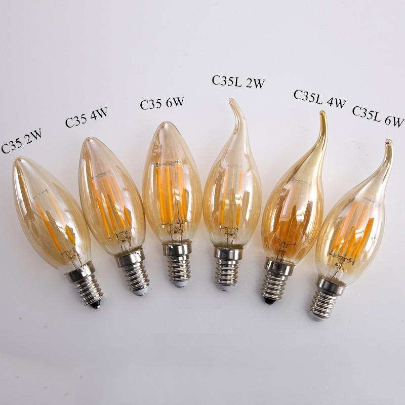 2W 4W 6W 8W Ampoule Vintage Edison LED Light Bulbs E26 E27 LED Filament Bulb Lamp 110V 220V Dimmable A60 ST64 T30 T45 G95 G125