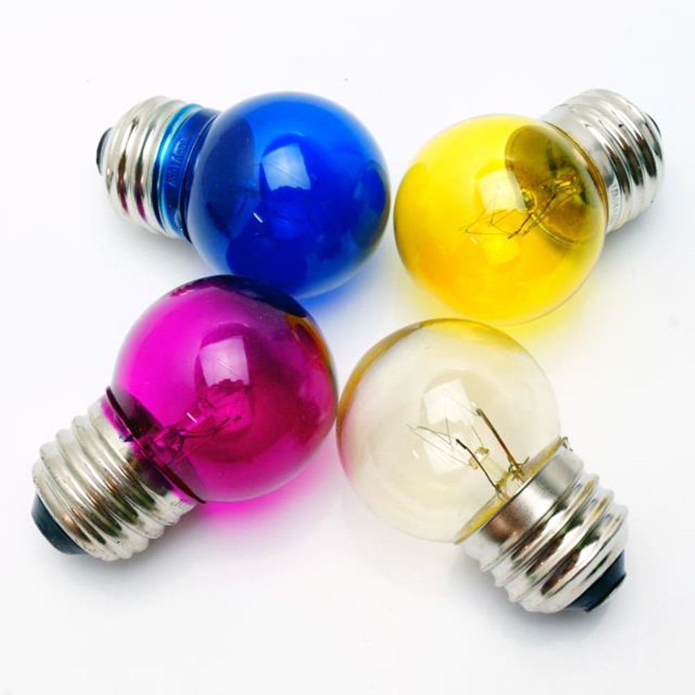 Golf ball bulb 220V B22 Incandescent Color Bulb Round Light Bulbs 7W10W 15W Colored Globe Lightbulb G40 G45