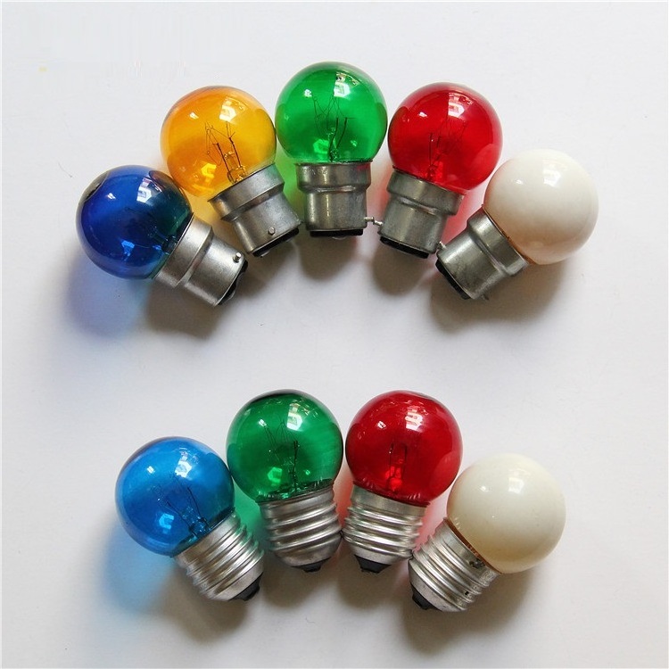 Golf ball bulb 220V B22 Incandescent Color Bulb Round Light Bulbs 7W10W 15W Colored Globe Lightbulb G40 G45