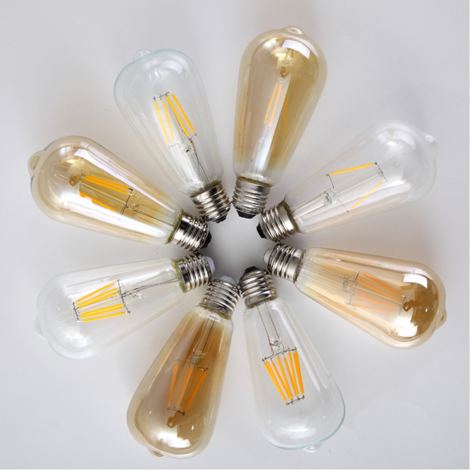 best sellers retro style LED edison bulb ST64 led filament bulb ST58 T45 T30 G80 G95 G125 2W/4W/6W /8W lighting lamp