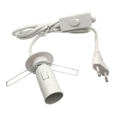 Wholesale 220V European 2 Pin Power Plug Salt Lamp Cable With 303 inline switch E14 Lamp Holder AC Power Cord BestSuppliers