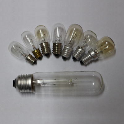 10W 15W T16 T18 T20 T22 T25 ST19 ST23 ST26 E12 E14 120 V220V Mini Clear Glass Incandescent Light Bulb for Fridges and Freezers