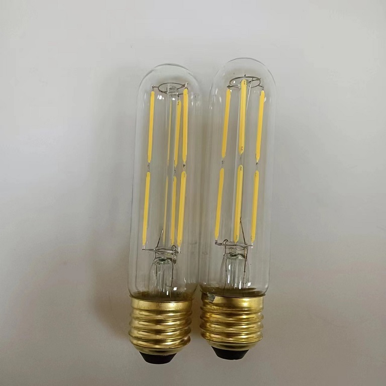 Dimmable T10 LED Filament Bulb 6W Equal E26 Edison Bulb 40 Watt 120V Tubular Light Bulb Warm White 3000K Vintage LED Lamp T30