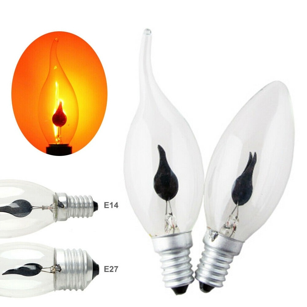 Vintage Edison Style E14/E27 LED Flicker Fire Flame Light Bulb Warm White 3W Candle Lamp For Home Decor